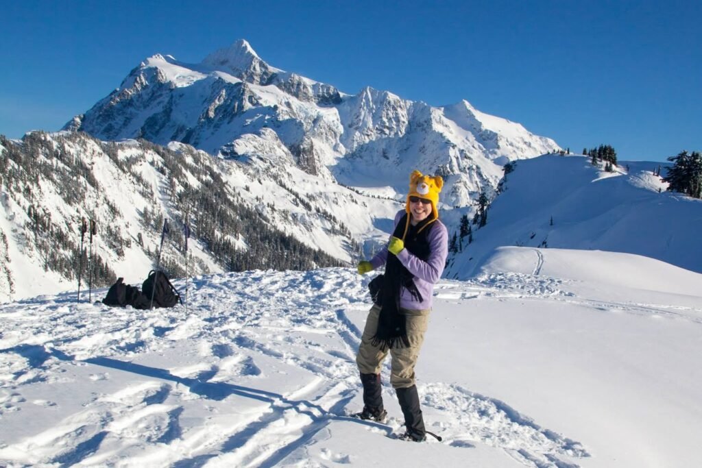 Enjoy a snowshoeing adventure through stunning alpine landscapes.