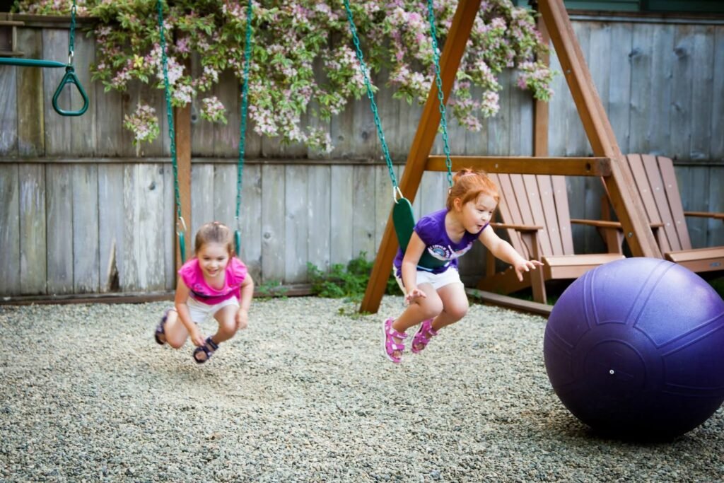Backyard Fun on the Swings
