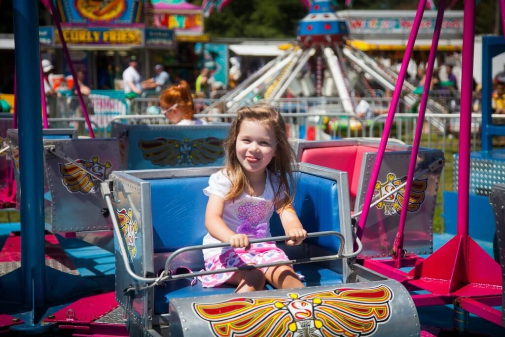 Youthful Summer Memories at the Amusement Park Carousel