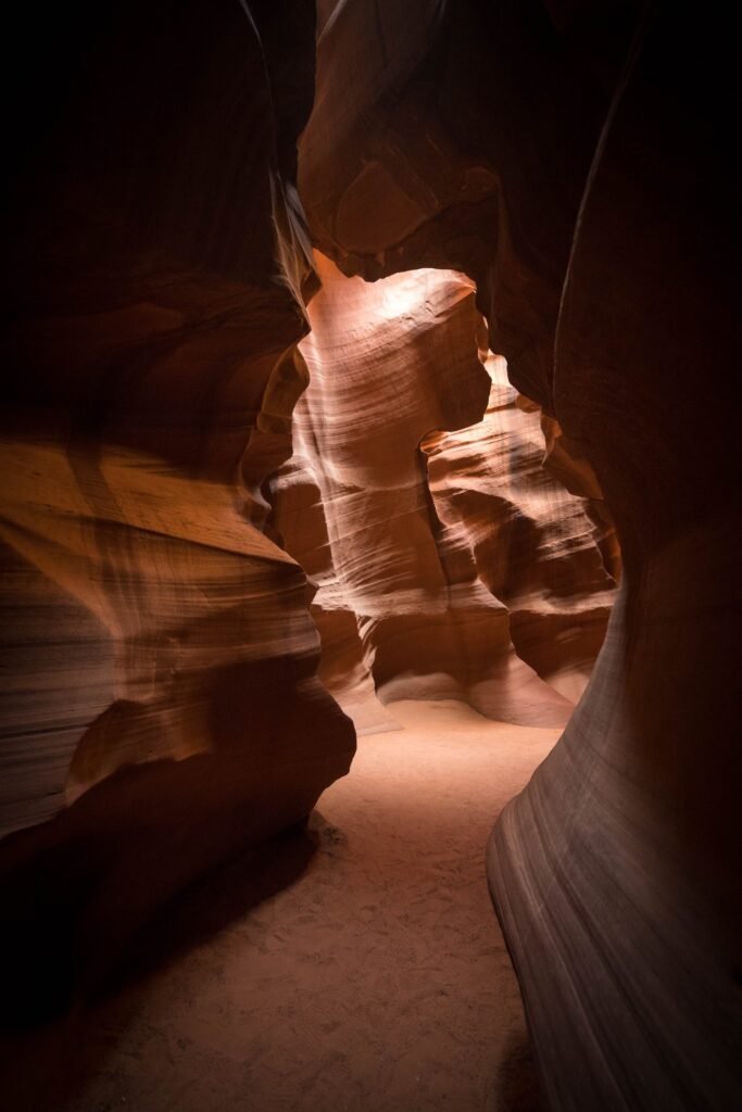 A view through a slot canyon at Mesa Verde National Park in Colorado.