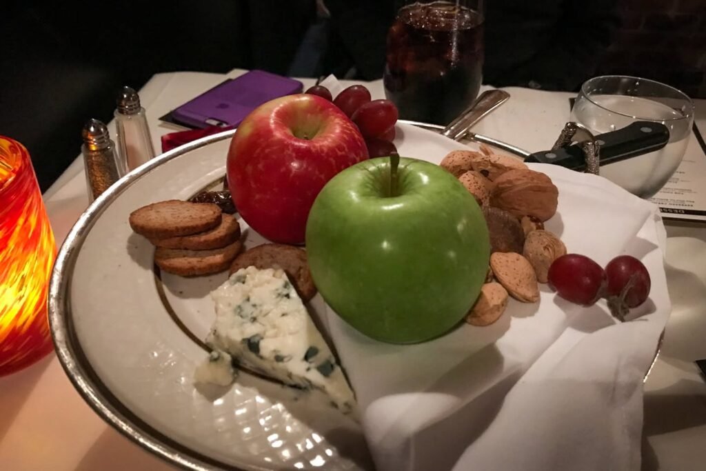 Dinner Table Cheese and Fruit Platter