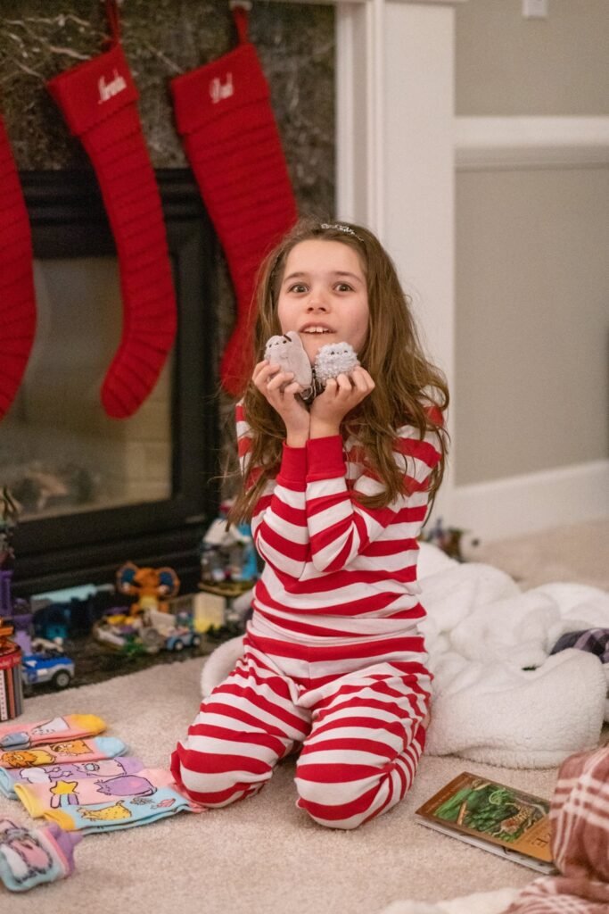 Christmas Morning with Candy Cane Pajamas