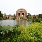 A series of photos from the Palace of Fine Arts in San Francisco, showing the lagoon and the rotunda from different angles.