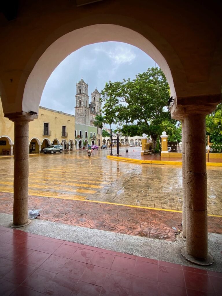 Rainy Day View of Church Plaza