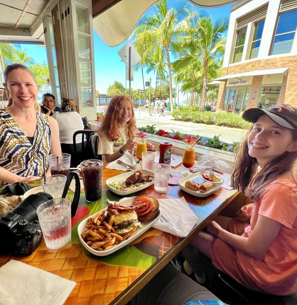 Family Lunch with Palm Trees