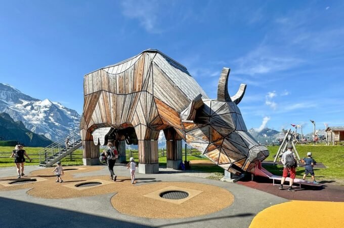 Visit the iconic mammoth playground structure at Mount Hood Meadows. It's a perfect blend of fun and mountain views.