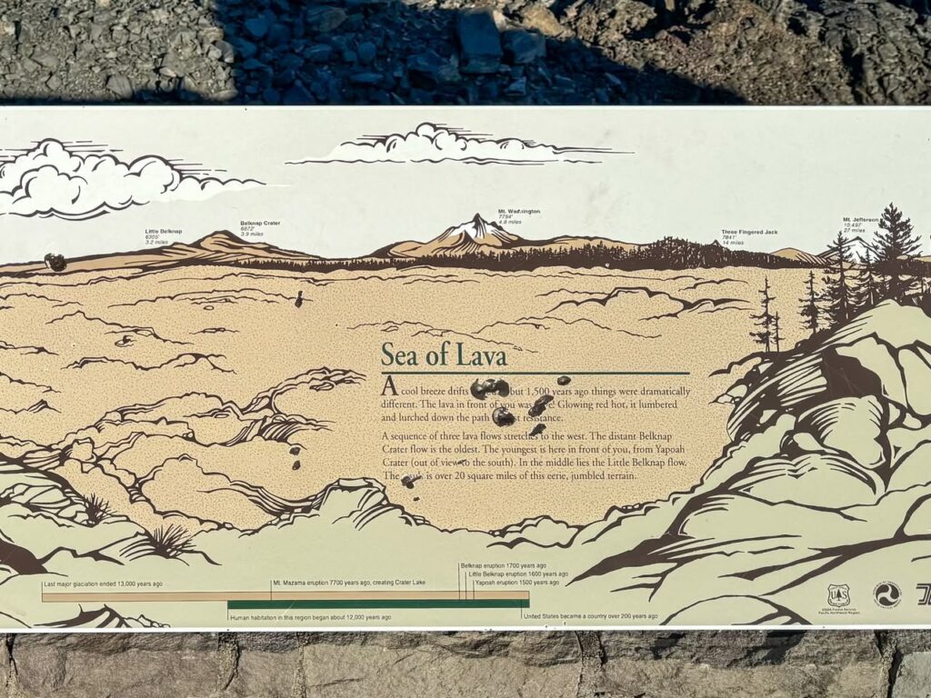 Detailed illustration of the Sea of Lava landscape with volcanic features and descriptive text.