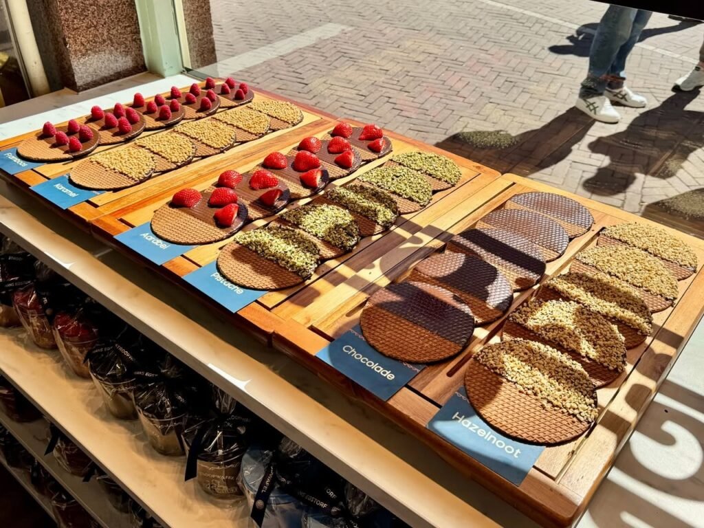 A vibrant assortment of artisan-crafted chips served on a colorful wooden tier.