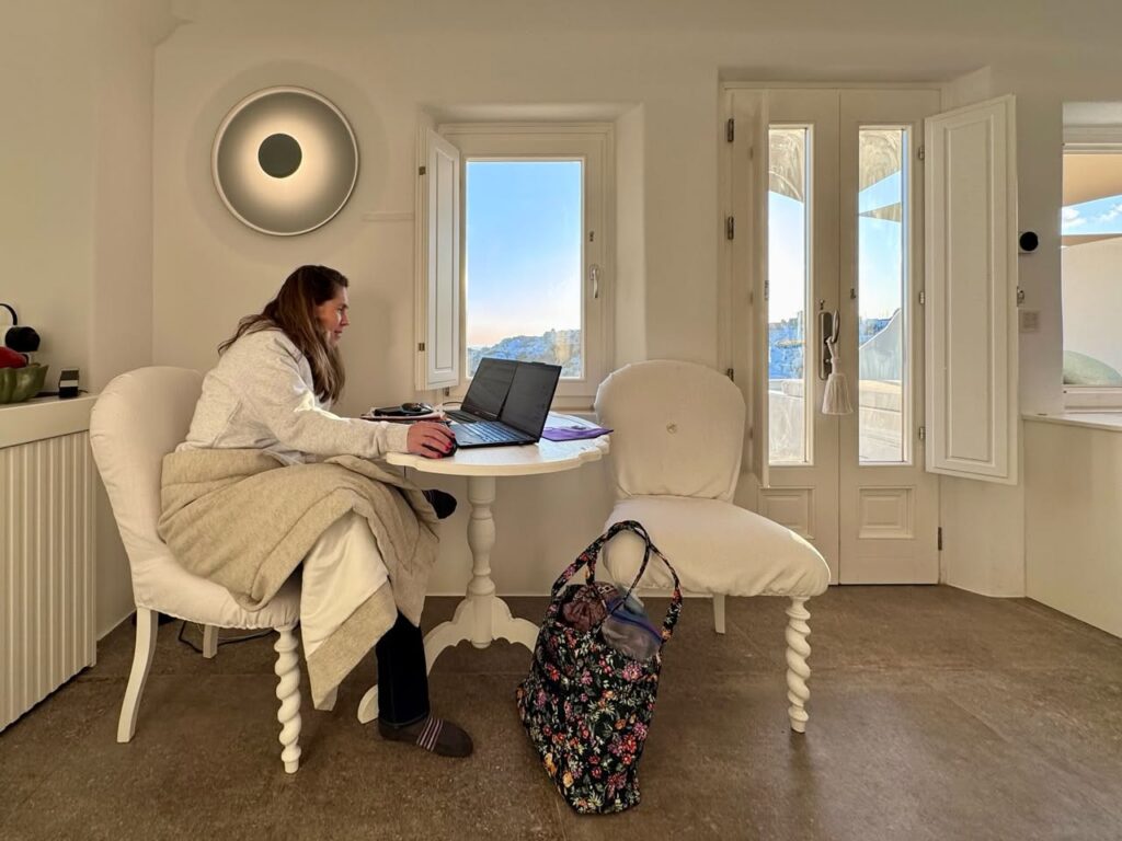 Working from a Scenic Apartment Nook