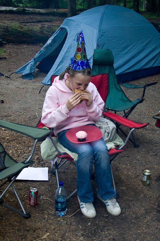 Camping Supplies in a Forest Setting