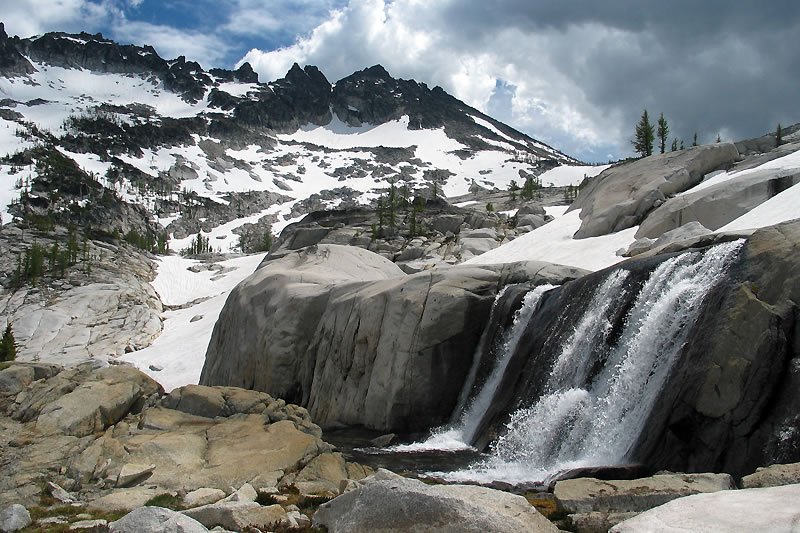 Snowy Mountain Waterfall