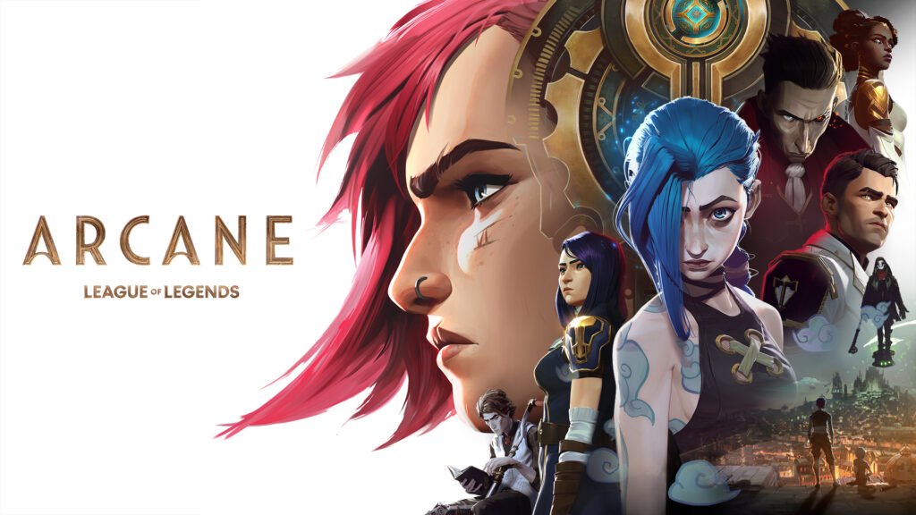 Promotional key art for the animated series Arcane, a prequel to League of Legends.