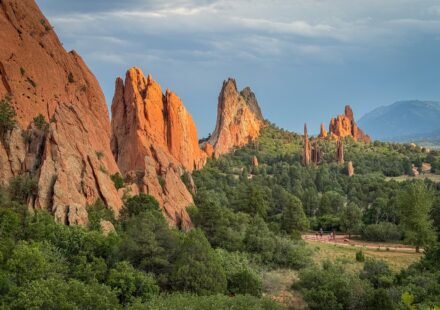 Garden of the Gods Dramatic red rock formations and lush greenery at Garden of the Gods.