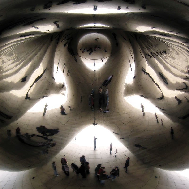 Visitors navigate the winding, curved pathways of the Serpentine Gallery.