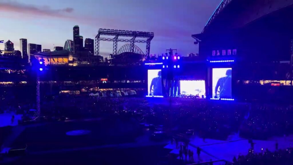 Seattle Skyline at Twilight from Lumen Field Event