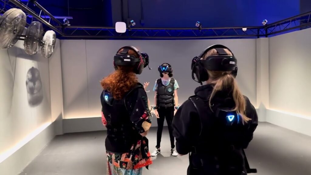 Participants immersed in a VR experience at a tech expo in the Pacific Northwest.
